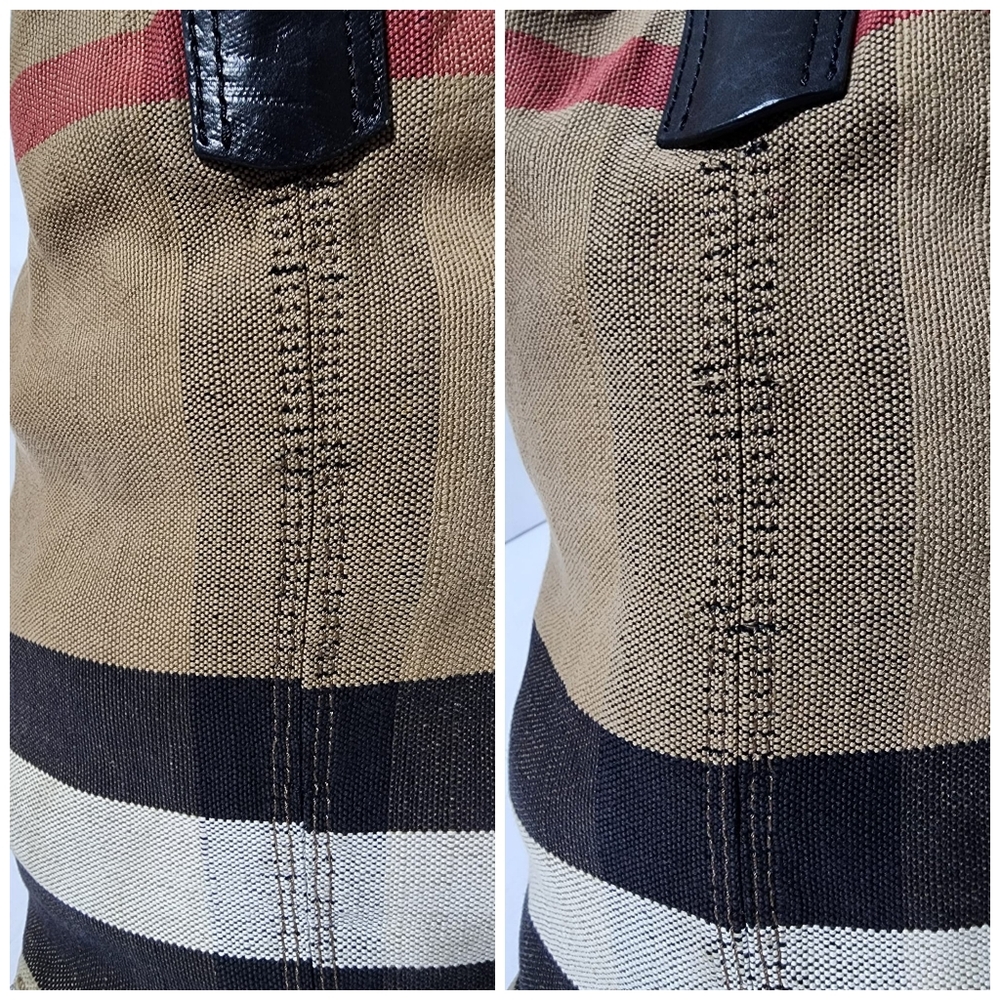 BURBERRY Canvas Mega Check Medium Ashby Hobo Saddle Bag Brown/Beige - Picture 11 of 14